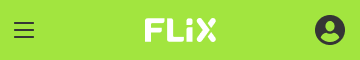 flix branded green website header